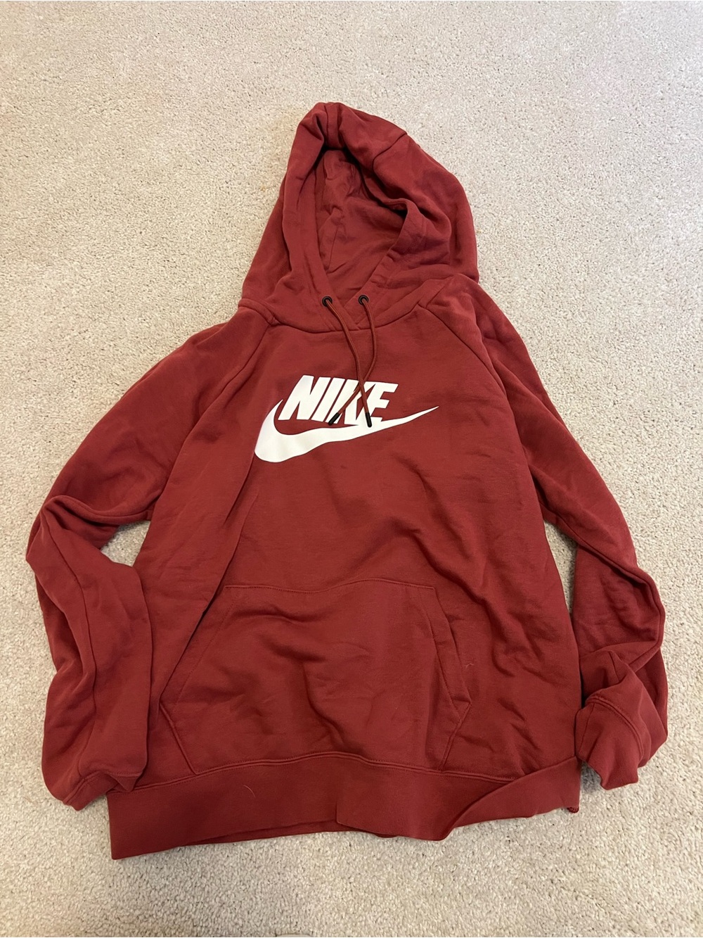 Nike Rust Pink Hoodie with White Swoosh